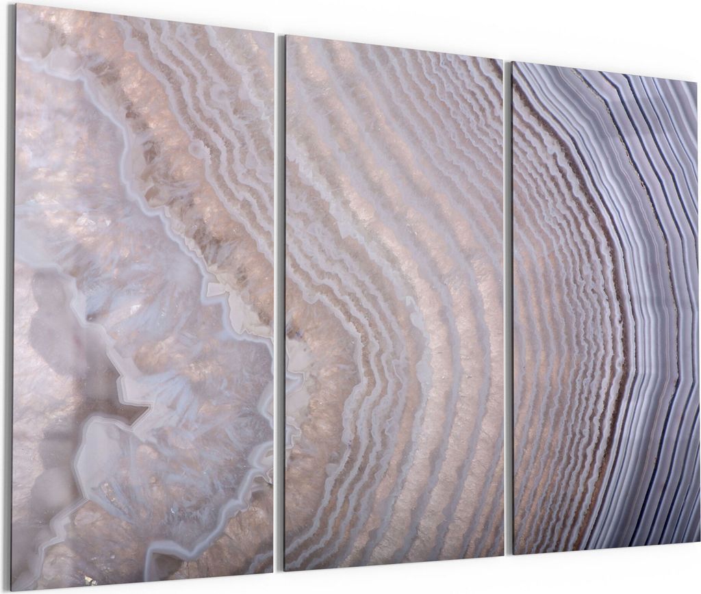 DEQORI Glasbild Echtglas 3x50x100 cm 'Helle Achatschicht' Wandbilder XXL groß