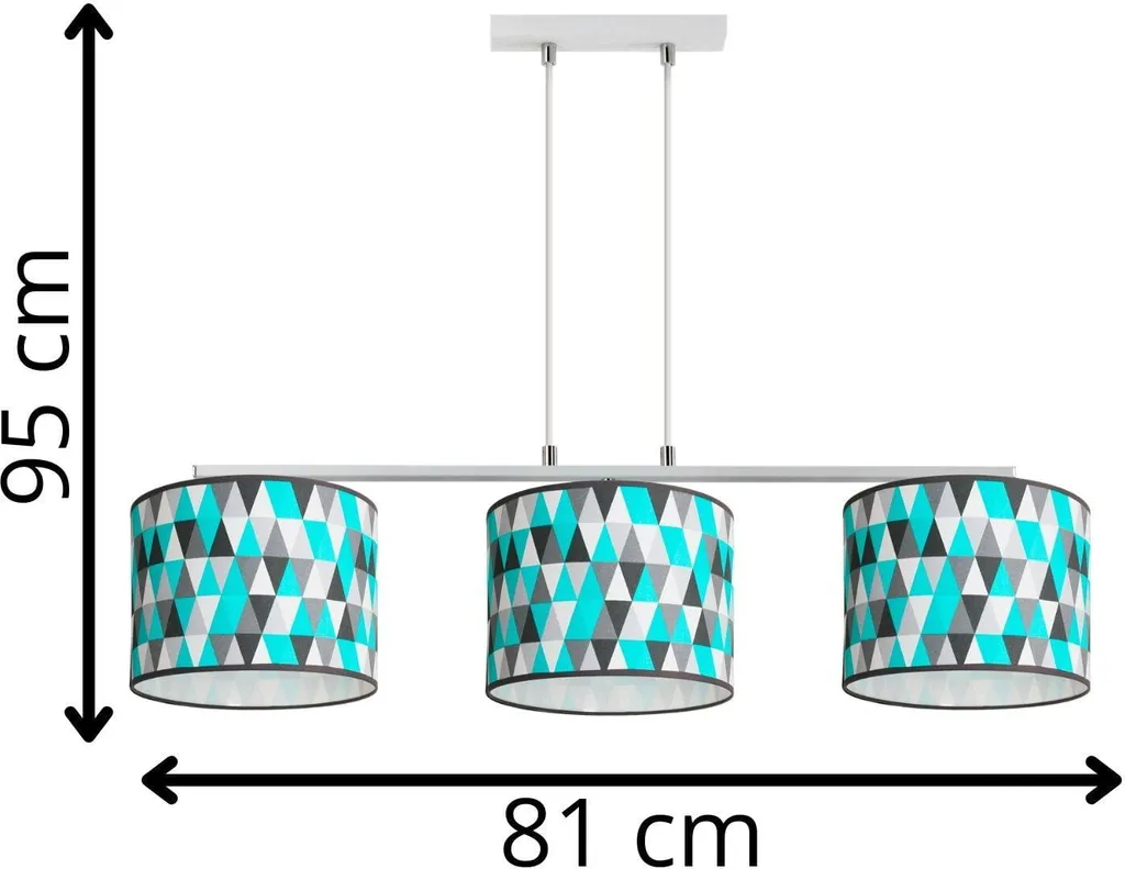 Lustre pour salon moderne Demeter multicolore 3 lampes E27 Lampex