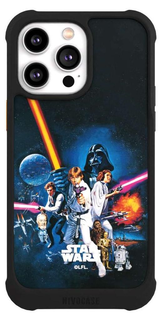 NIVOCASE Hülle für Apple iPhone 14 Pro Max Stoßfeste Handyhülle NIVOmax Case Schwarz Episode IV Fanartikel Star Wars
