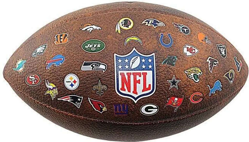 Ballon Football Américain Wilson NFL Rétro avec Logos des 32 Équipes