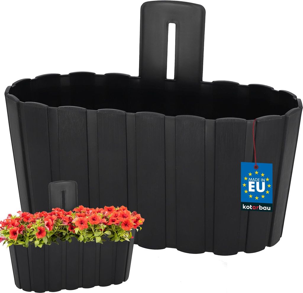 KOTARBAU® Jardinière Balcon Pot de fleurs mural 28x14cm H : Image du produit 