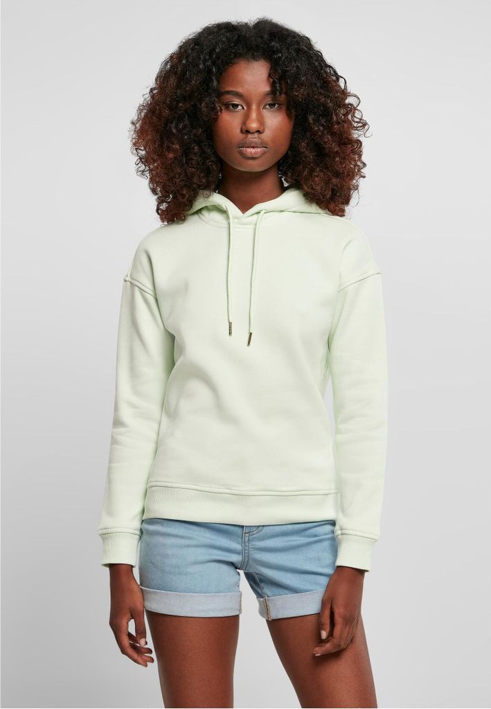 Urban Classics TB1524 | Damen Hoody Kapuzenpullover mit breiten Rippbündchen - Farbe: lightmint - Größe: S