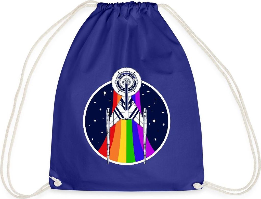 Spreadshirt Star Trek Discovery Gay Pride Regenbogen Emblem Turnbeutel, One size, Königsblau