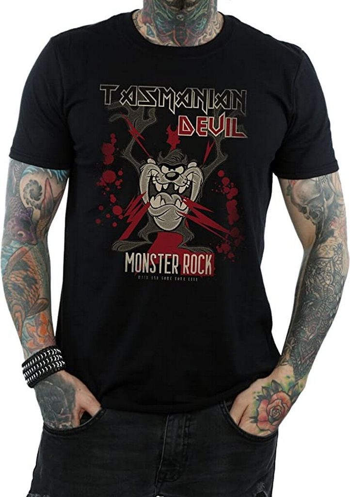 Looney Tunes - "Monster Rock" T-Shirt für Herren BI1674 (S) (Schwarz)