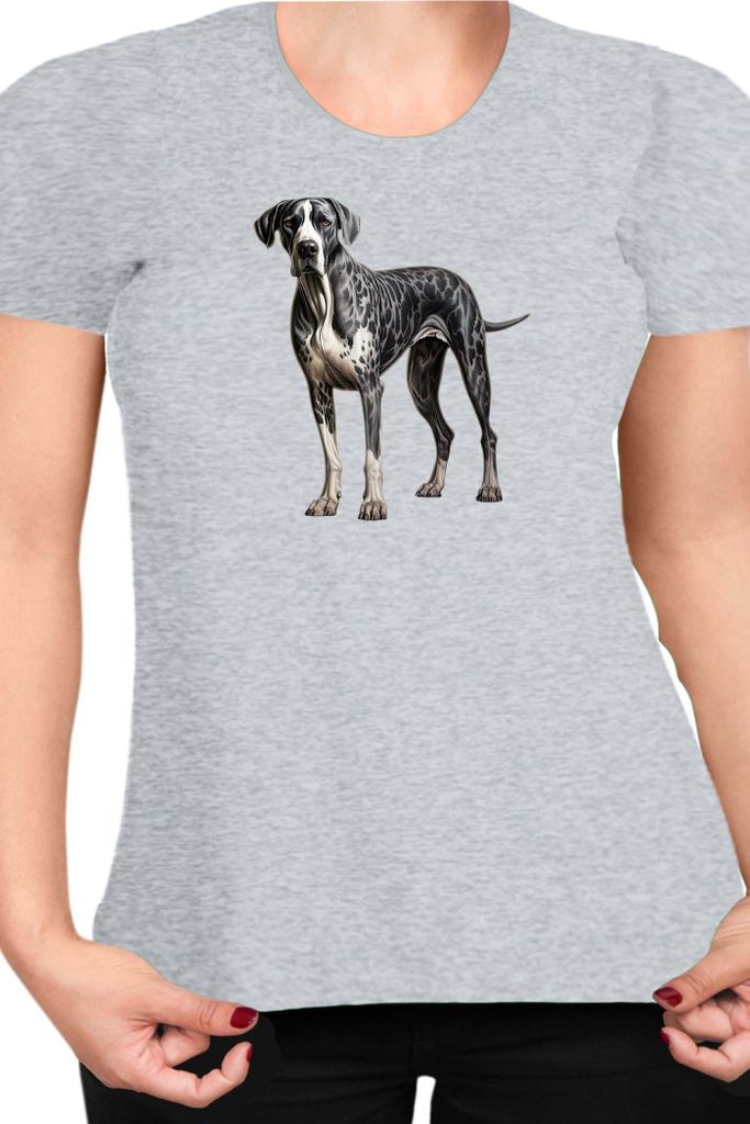 Damen T-Shirt Dogs Breeds Great Dane Dog Breed 006, Lady XL / Grau