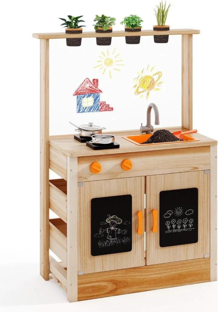 Cuisine de boue bois enfant, fini les taches de terre dans la maison