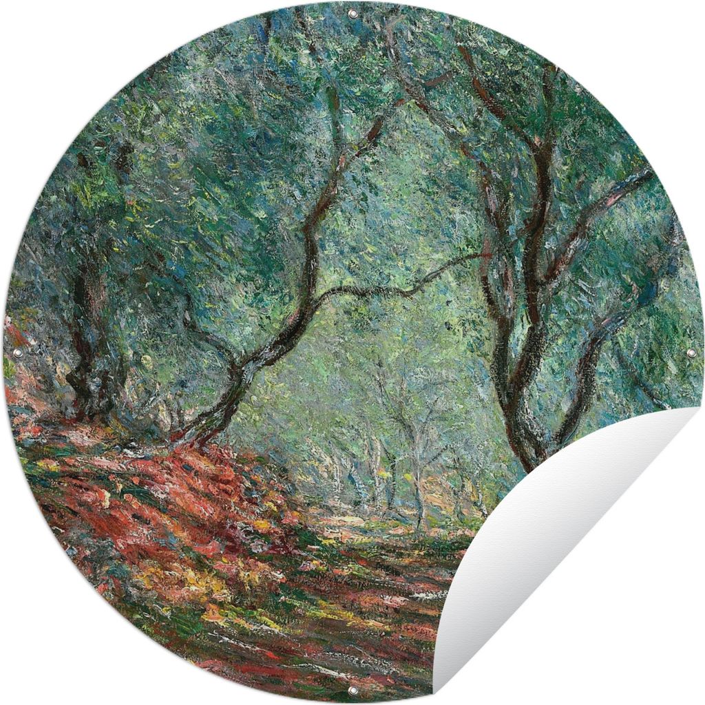 MuchoWow Gartenposter Outdoor-Poster Rund Olivenhain im Garten von Moreno - Claude Monet Ø 120 cm Gartendeko Rundes Poster draußen