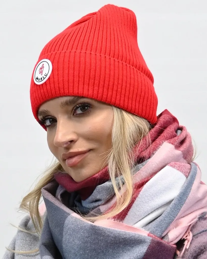 Cappello Donna a Coste Rosso n1 | Berretto Lana Invernale Made in Italy - 7