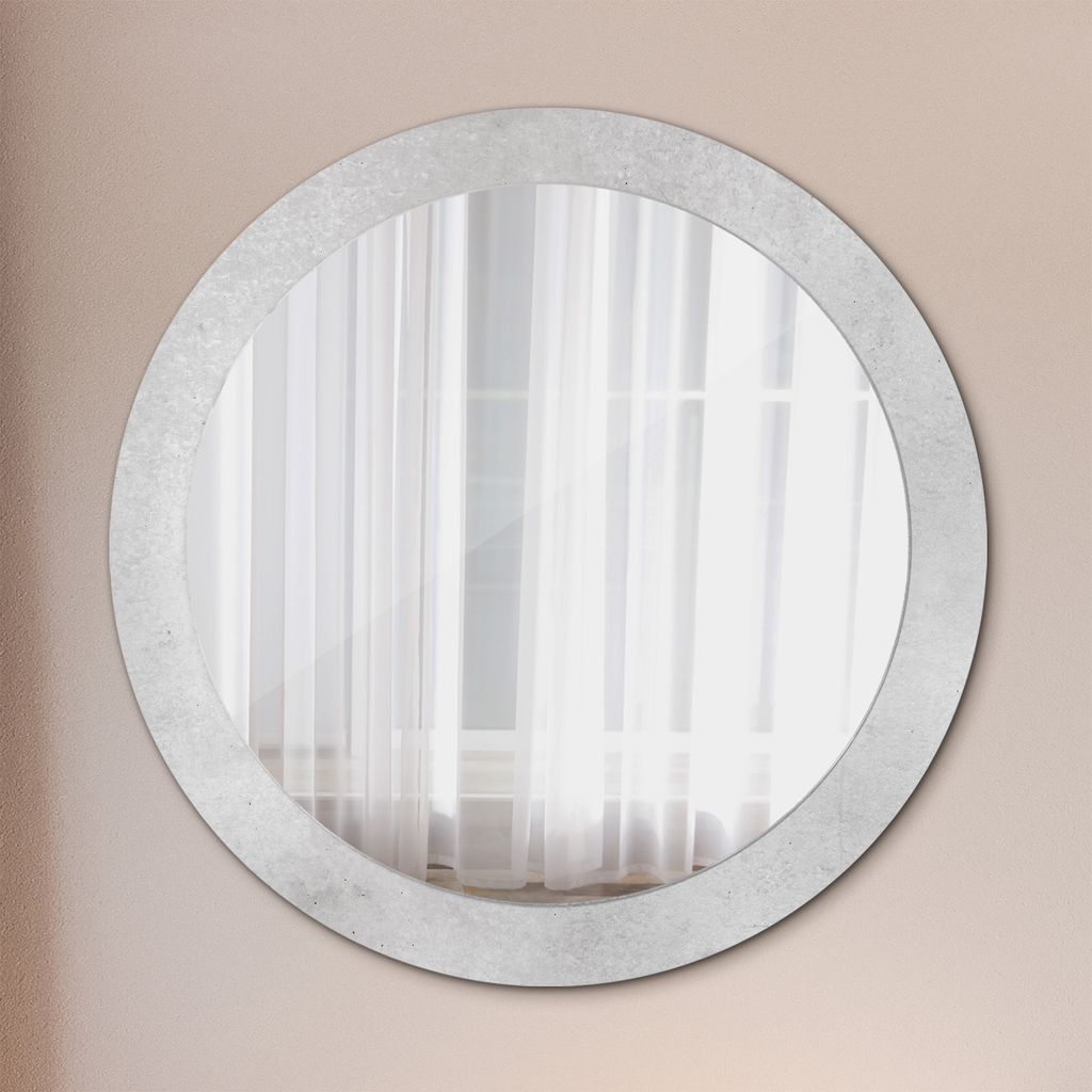 Spiegel - Mirror zum Wandspiegel Schlafzimmer – Schminkspiegel- Beton Textur- Ø80cm