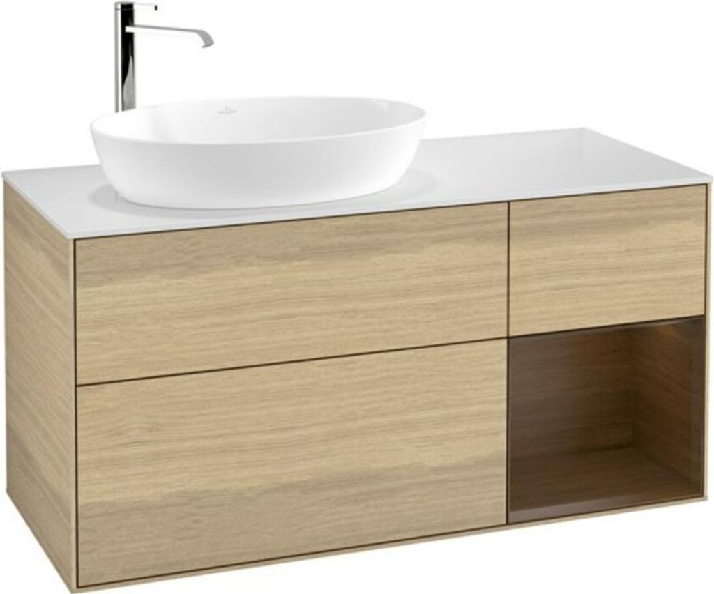V&B Waschtischunterschrank Wandbeleuchtung Finion 120cm, Pl wh. m, Reg wal ven, Oa ven