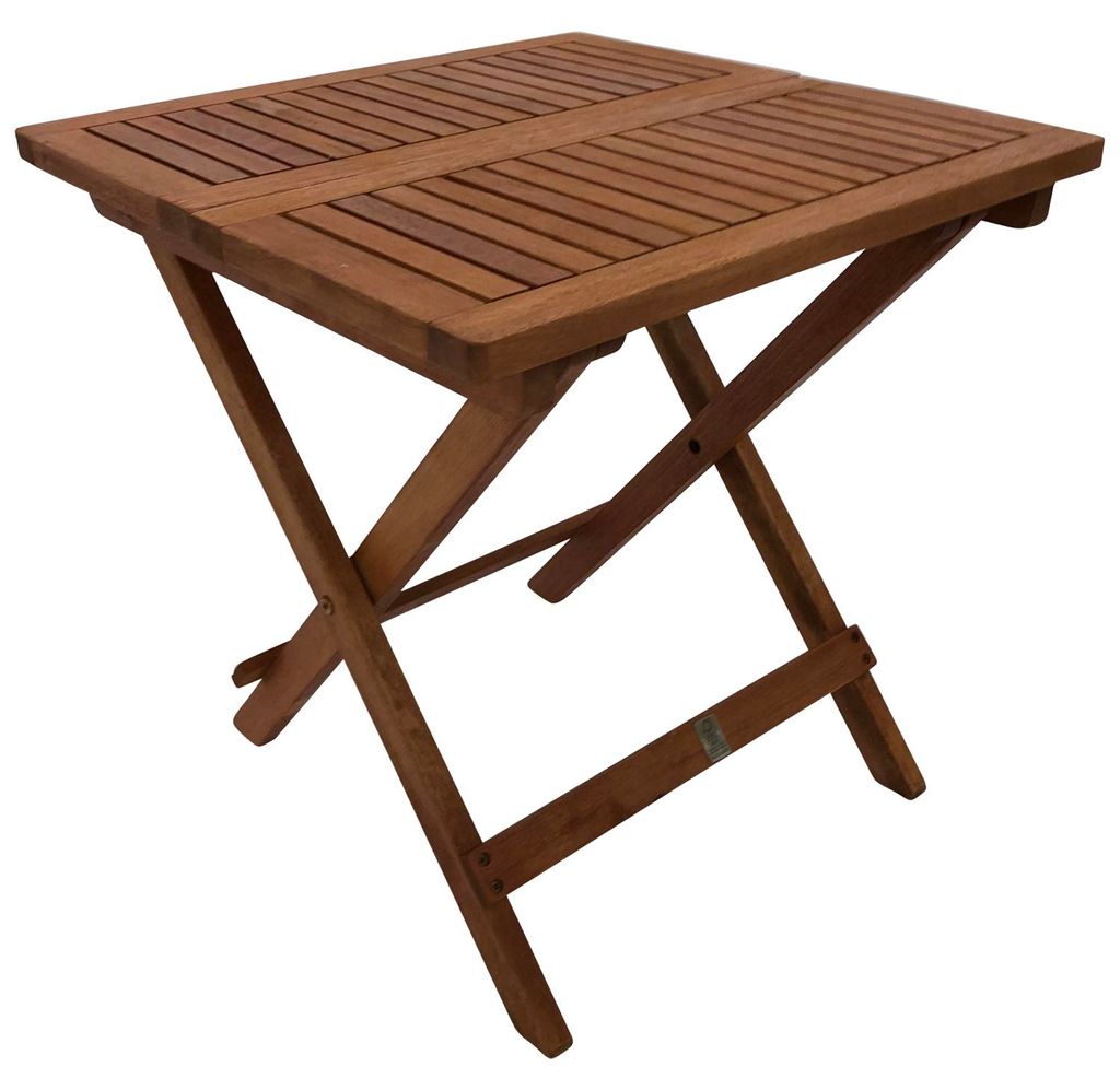 Gartentisch Beistelltisch Tisch 50x50cm Eukalyptusholz Produktbild 
