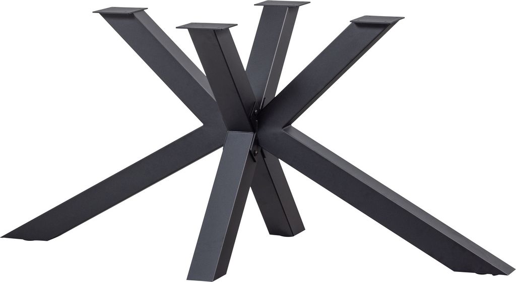WOOOD Tablo Tischbein aus Metall 1 Stück, Kreus-Form, Schwarz