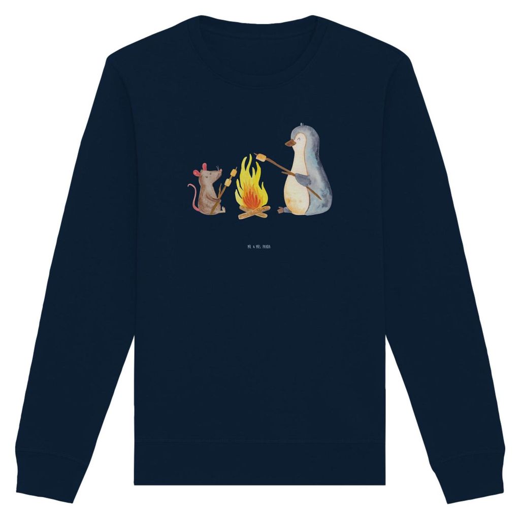 Mr. & Mrs. Panda Bio Pullover Pinguin Lagerfeuer Größe S - French Navy - Geschenk, Baumwoll, Maus, Job, Grillen, Pulli, Liebe, Sweatshirt, Sweate...