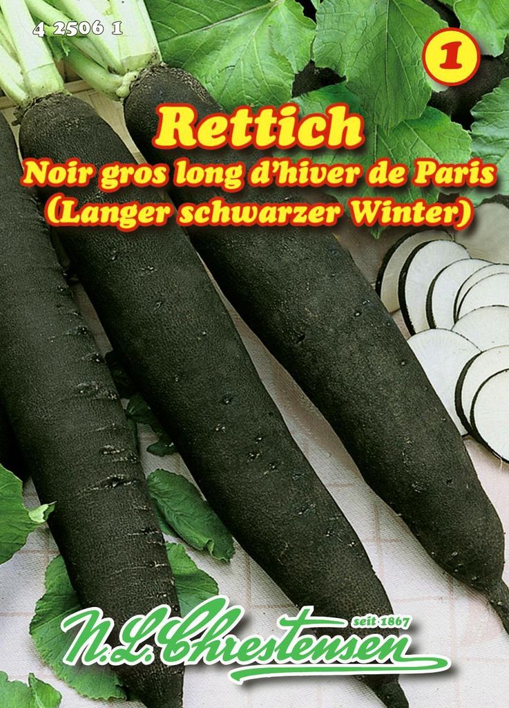 Rettich Langer schwarzer Winter | Rettichsamen von N.L. Chrestensen