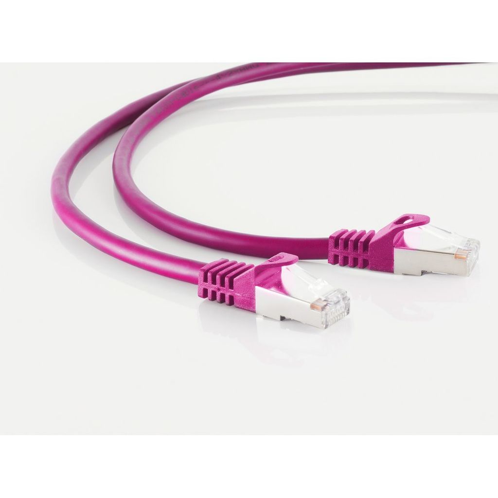 RJ45 Patchkabel m. CAT 7 Rohkabel PIMF magenta 2m