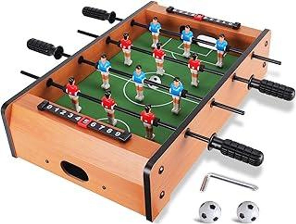 WIN.MAX Mini Tischfussball, Tragbarer Leichter Tischfußball, Kickertisch/Tischkicker für Kinder, Einfach zu Montieren und zu Lagern, 51 x 31 x 10 cm