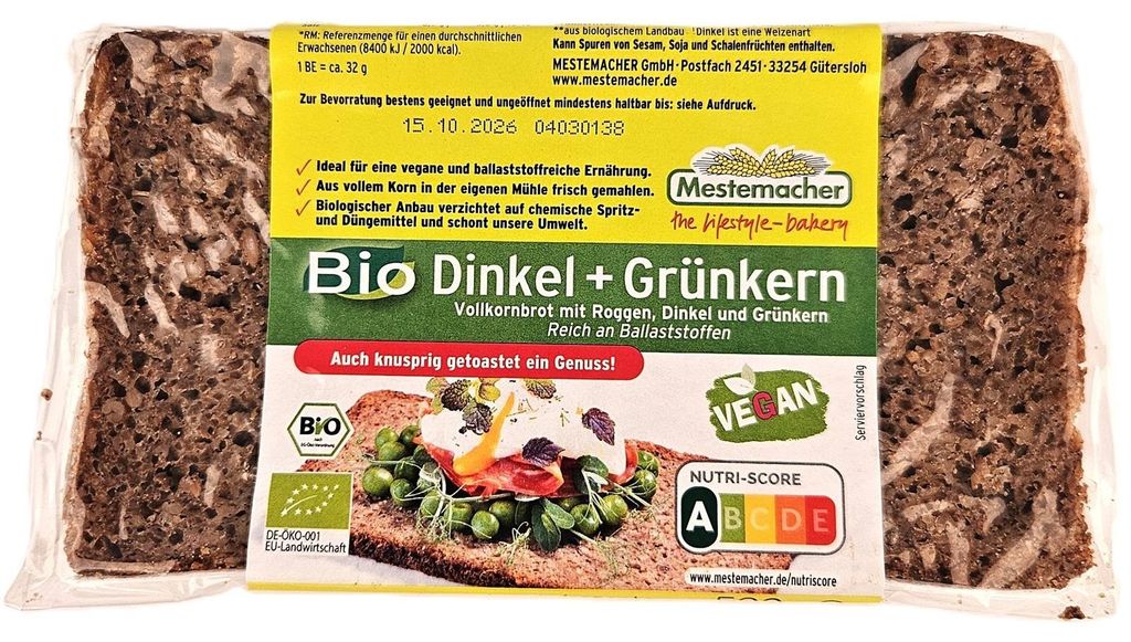 Mestemacher Painà l'épeautre et à l'épeautre vert riche en Image du produit 