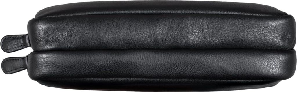 Leder Federmäppchen - Großer Federmäppchen mit 2 Reißverschlussfächern - Vintage Stiftebox - Kosmetiktäschchen - Bleistiftetui - Echt Leder -...