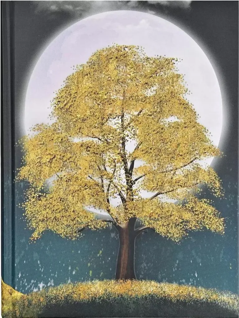 Blocco note cucito Albero dorato di notte - 2