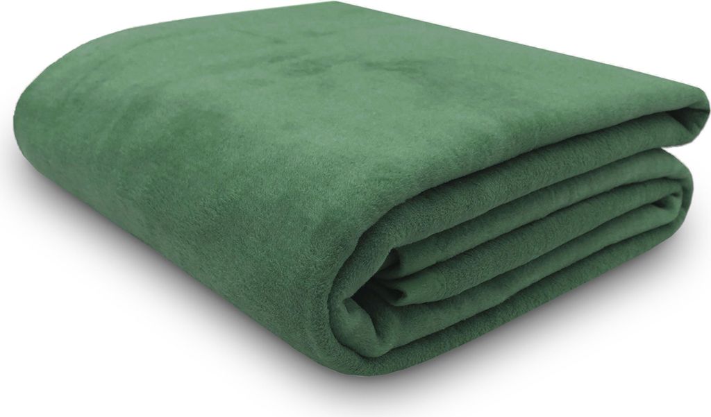 Kuscheldecke mit Einfassband, 220x240 cm, dunkelgrün