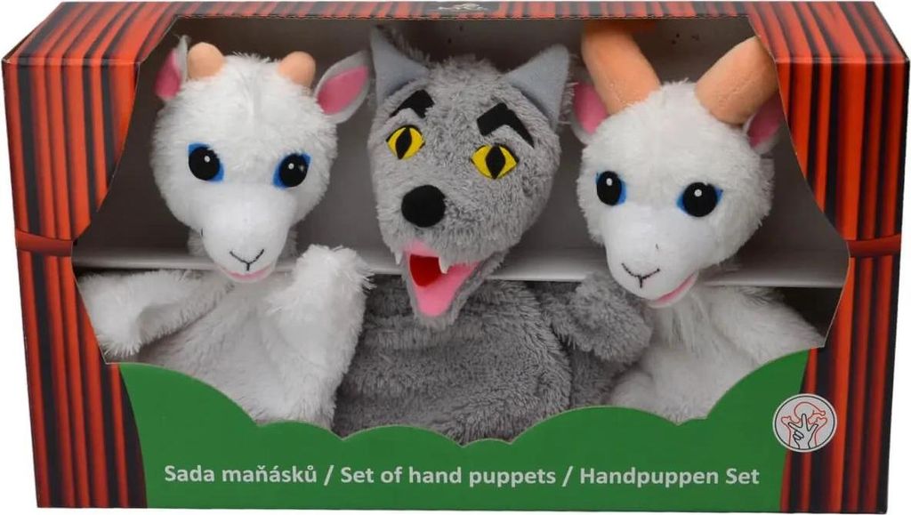 Set-Handpuppen Tiere, Wolf und Ziegen, in Geschenkbox - Produktbild 