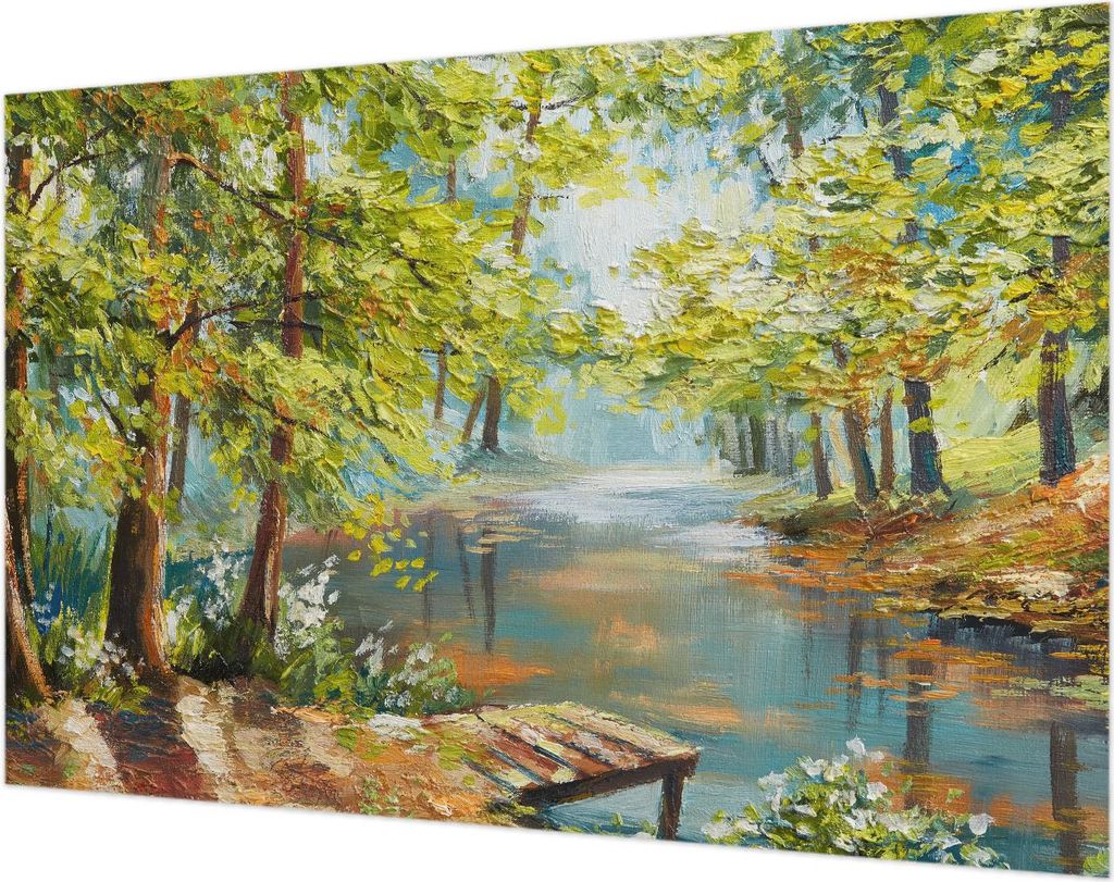 Wandtapete - Dekorative Tapete für Wohnzimmer- Tapetenfolie für Wanddekoration - 104x70 cm - Idyllischer See