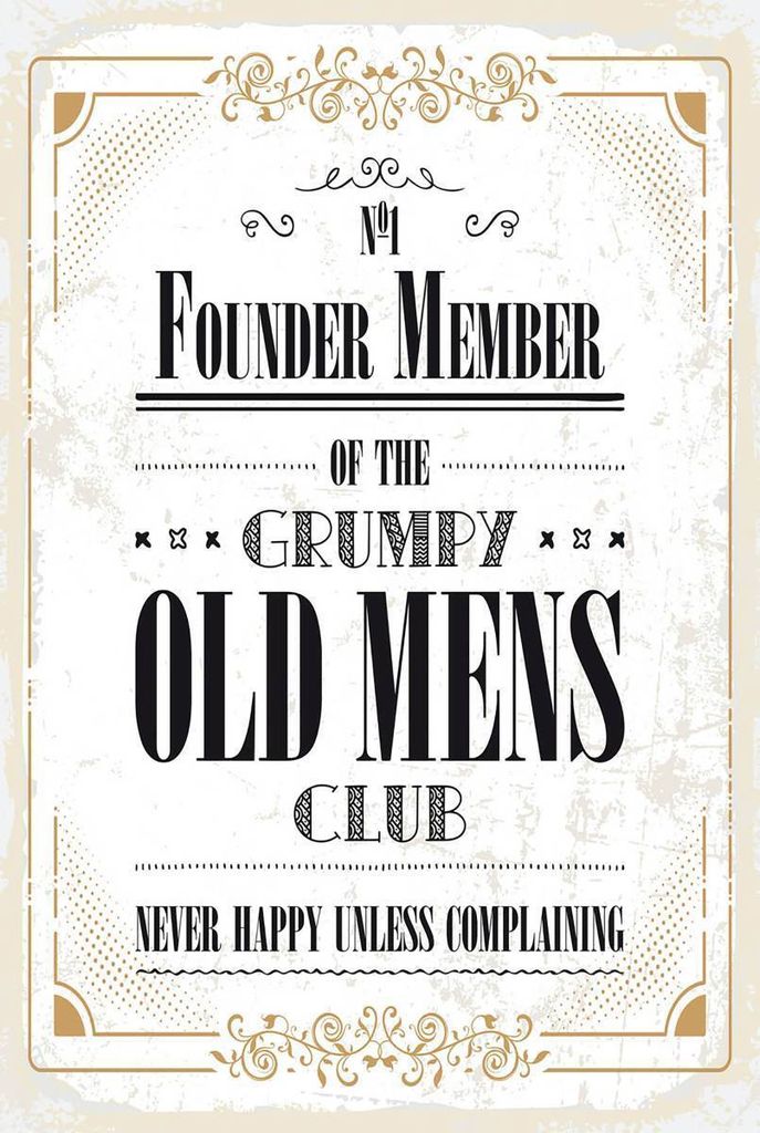 vianmo Holzschild 18x12 cm Männer old mens Club Never Happy