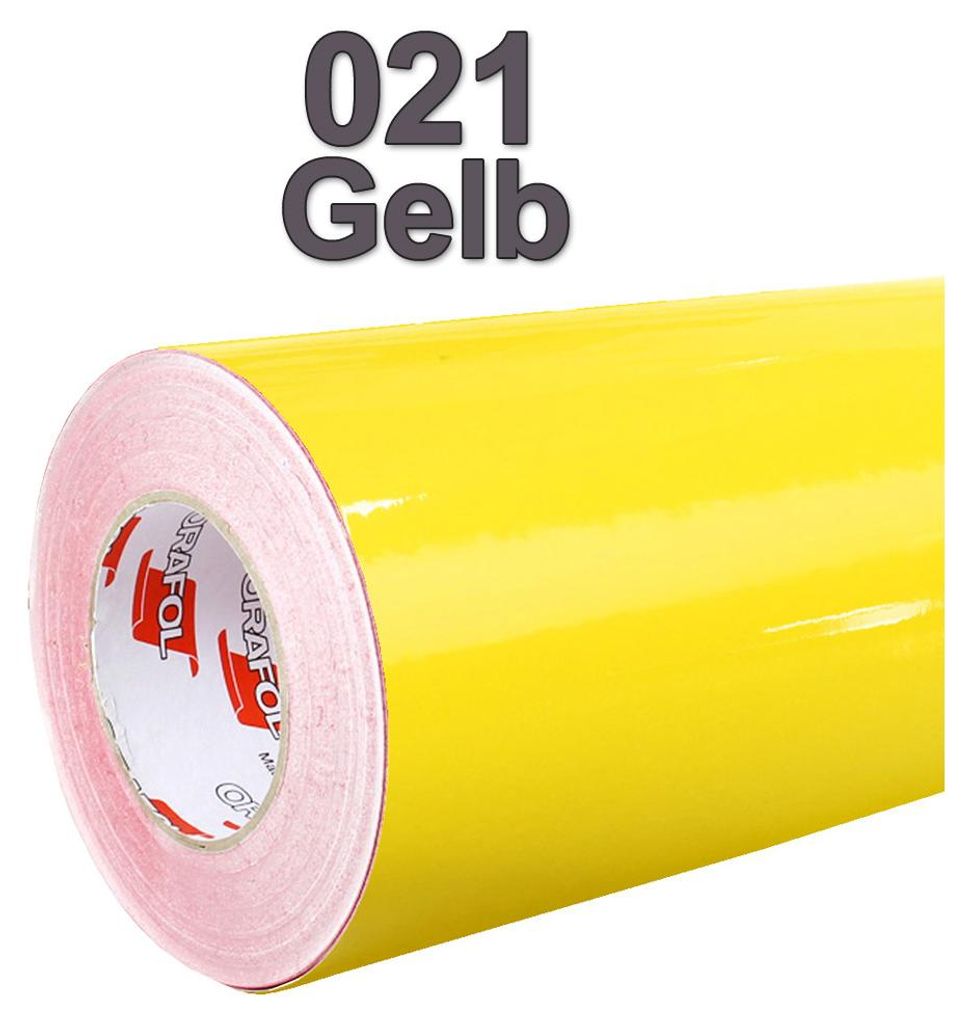 (5,60€/m²) Oracal® Möbelfolie 021 Gelb Glanz 63 cm Breite Produktbild 