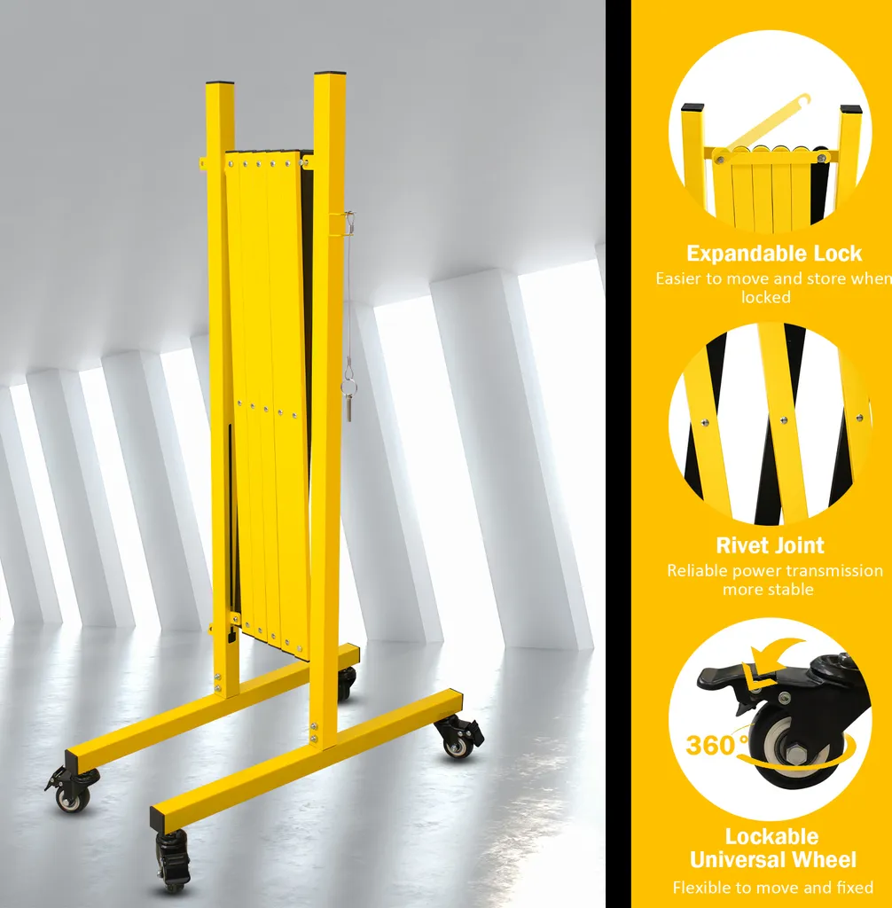 Barrière métallique extensible 5m - Bloquer accès dangereux mobile - 5