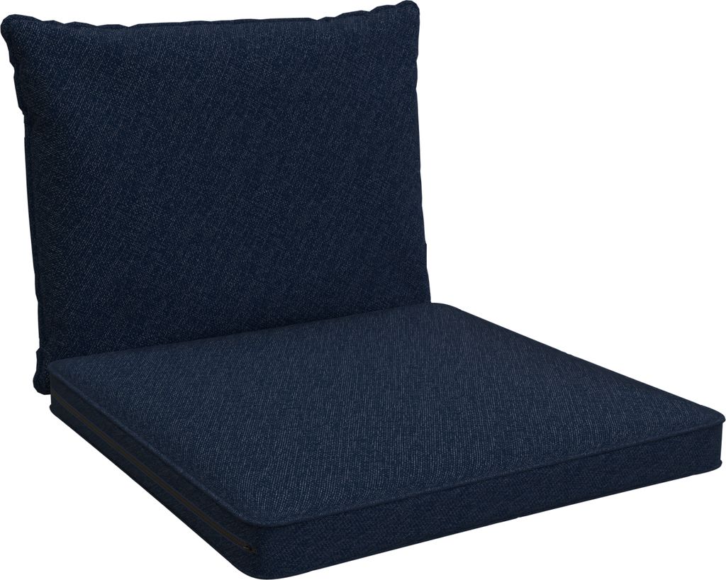 POKAR Loungekissen Sitzauflagen Sitzkissen Sitzpolster, Farbe:Dunkelblau, Size:2er Set (40x40 + 50x40)