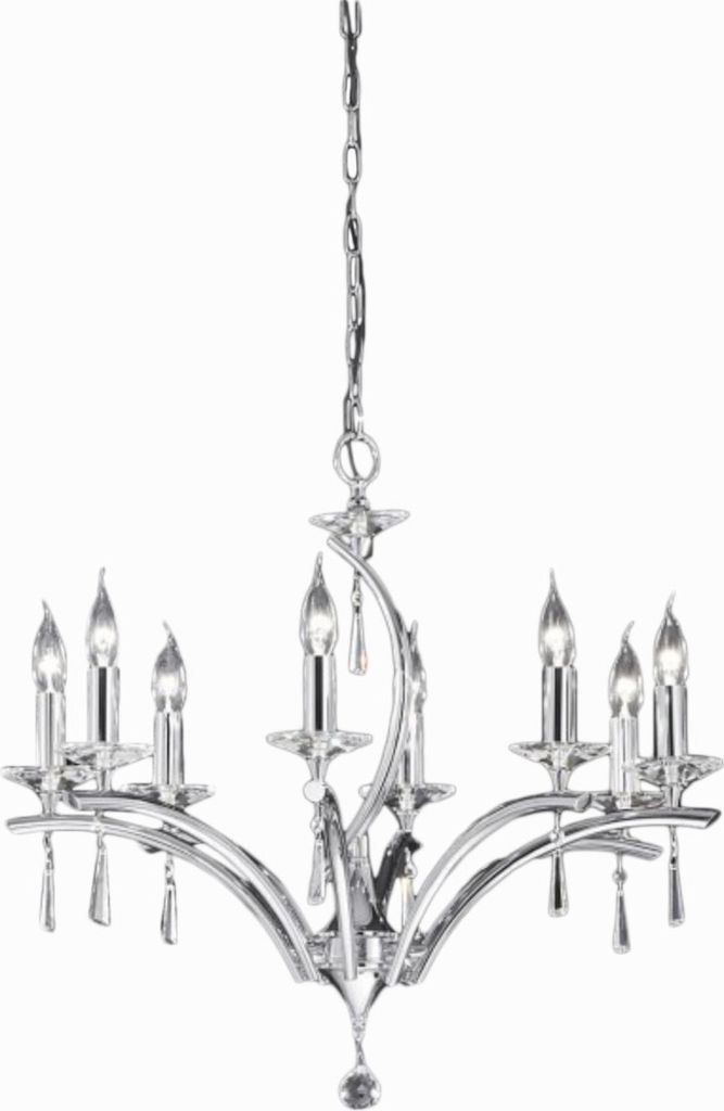 Bankamp Kronleuchter Krone Chrom 8-flg. Modern Design Kristall
