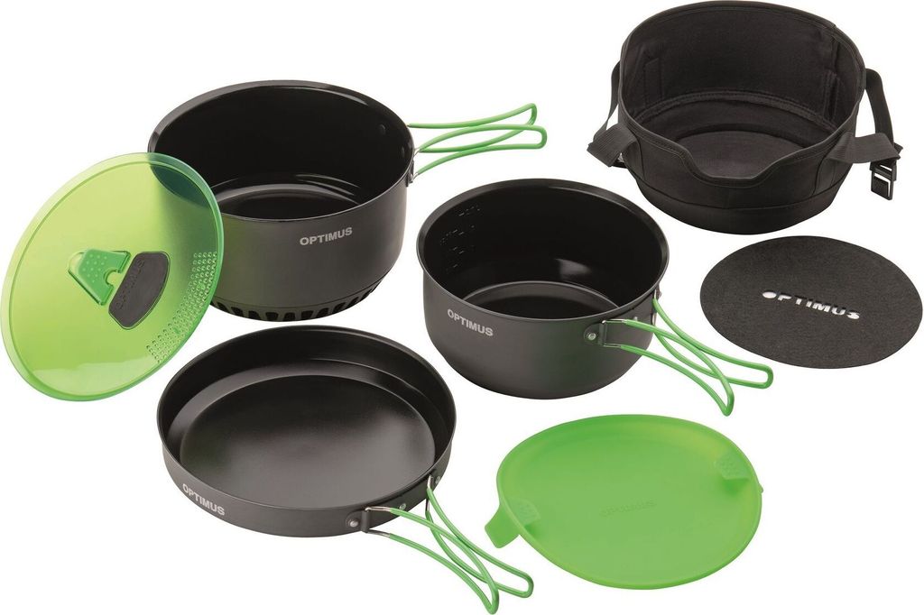 Terra Camp 4 Kochtopfset (grau/grün, 7-teilig) Produktbild 