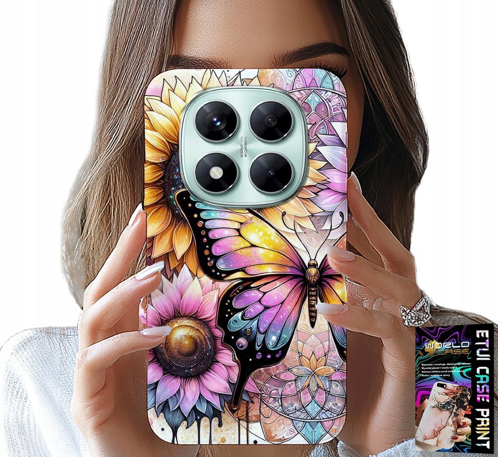 Hülle Für Xiaomi Note 14 Pro+ 5G - Sonnenblume Mit Schmetterling, Hülle + Folie
