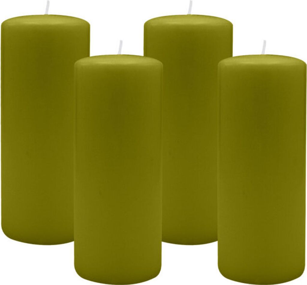 4er Set Adventskranzkerzen Scottish Grün Ø 80 x 200 mm