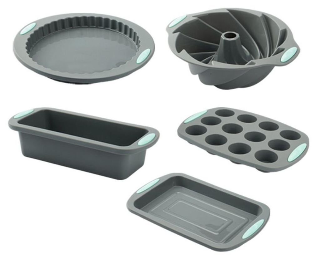 5PCS Oder 6PCS Silikon-Backformen-Set, Antihaft-Küchenofen-Backformen, Silikon-Kuchenformen Mit Muffinform, Keks-Backblech(Satz 1)