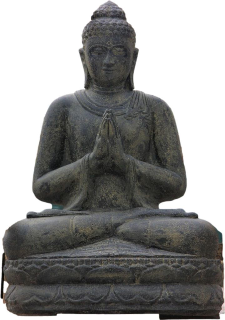Wunderschöner Buddha aus Steinguss perfekt für den Garten die Terrasse oder den Teich ist Frostfest Witterungsbeständig und Neu 100cm H, KA-BRBL...