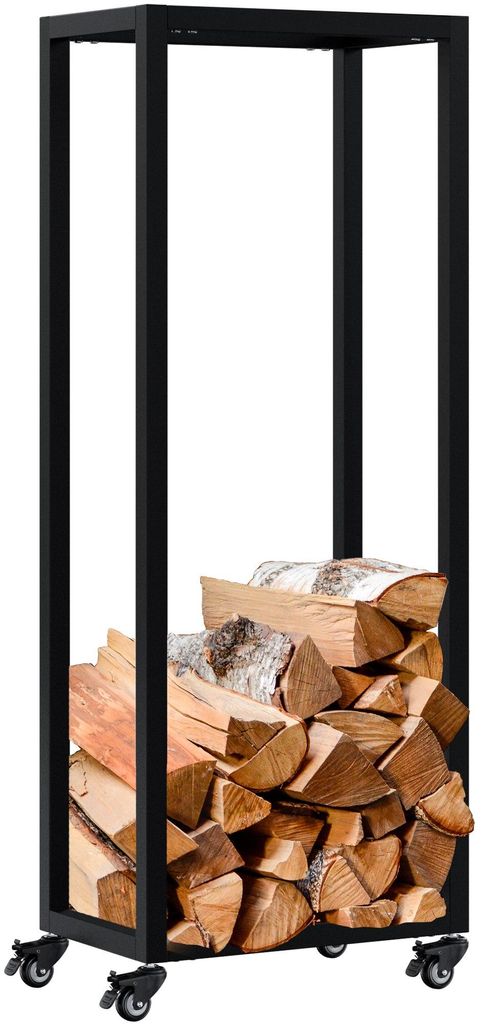 Holzlageropslag Hilta – Houtrek voor open haard, op wielen Productafbeelding 