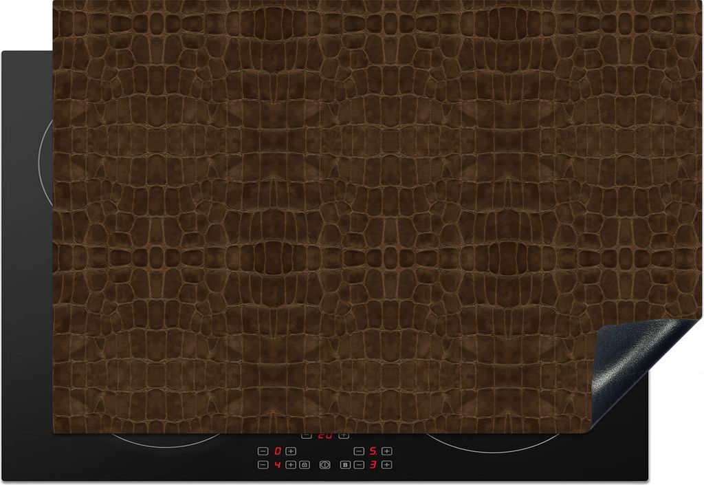 KitchenYeah Herdabdeckplatte Leder - Textur - Tierhaut , 78x52cm, Küche Deko, Glaskeramikfeld Herdabdeckung, Abdeckplatte fùr Kochfeld