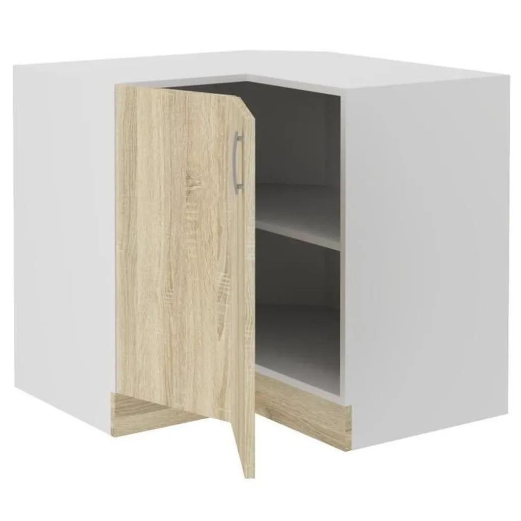 Armoire d'angle SARA aspect Chêne Sonoma 83x82cm structure robuste