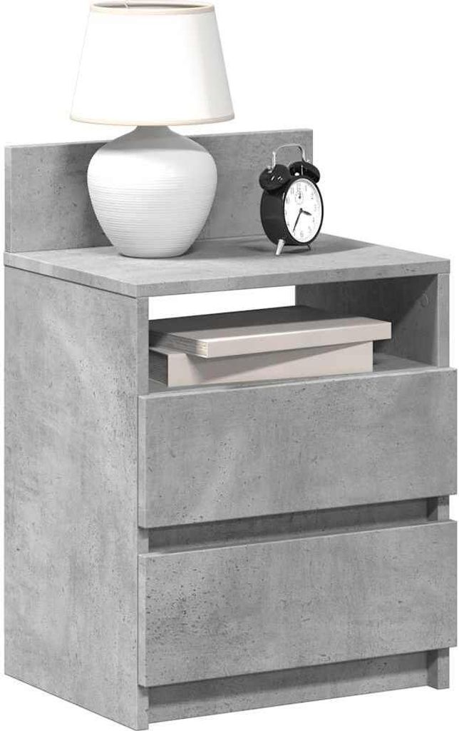 vidaXL Nachttische 2 Stk. mit 2 Schubladen Betongrau 40x33x60 cm
