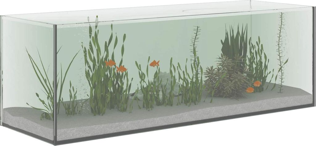 (Design 2026) Aquarium mit Speicher Transparent 60 x 20 x 20cm Glas - HOMMIE 830740 - Aquarien