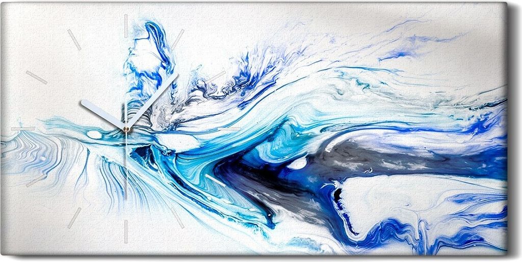 Dekor Leinwand Uhr Wandbilder Geräuschlos 60x30 Kreative abstrakte Hand bemalt - weiße Hände