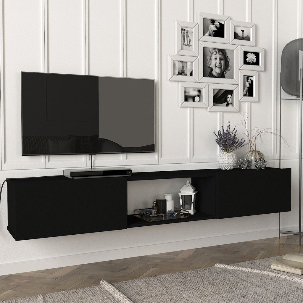 Mobile TV 'Paltamo' 180x31x29,5cm nero Immagine del prodotto 