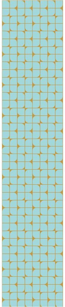 Vorgekleisterte Vliestapete – RETRO AQUAMARINE UND GELB – 1 Rolle à 300 x 60 cm