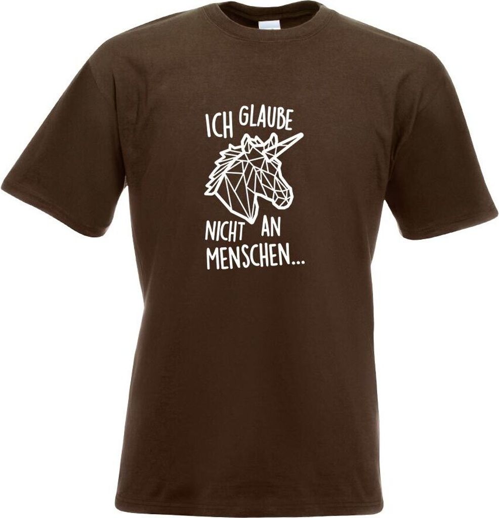 Kiwistar - T-Shirt - Chocolate - Einhorn - glaube Nicht an Herren Funshirt Bedruckt Design Sprüche Spruch Motive - mit Motiv Bedruckt - Funshirt D...