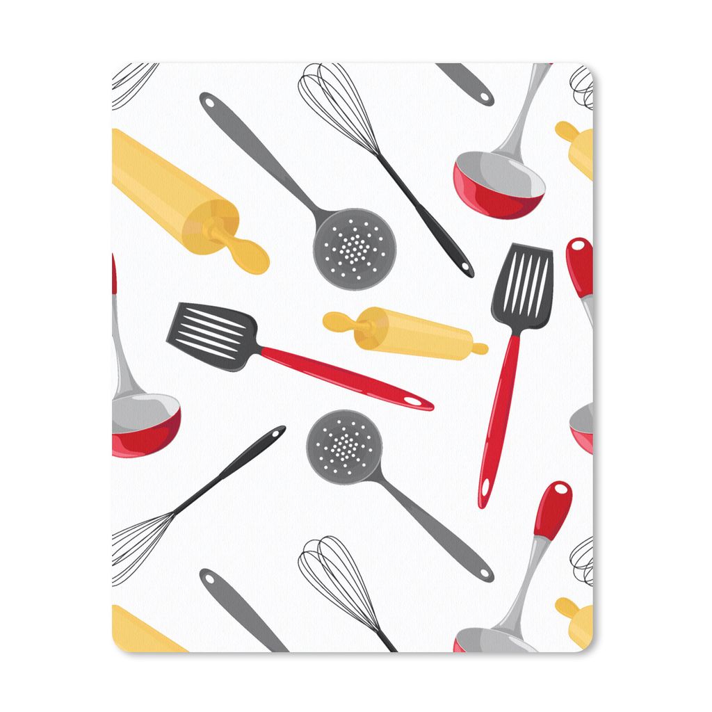 MuchoWow Mauspad Mousepad Muster - Küchenutensilien - Spatel - Nudelholz 19x23 cm - Mousepads - Maus Mat - Pad - Mausunterlage - Mauspads - Spielen