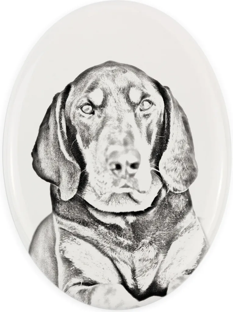 Art-Dog Targa Ricordo Cane Procione Nero I | Ceramica Alta Qualità