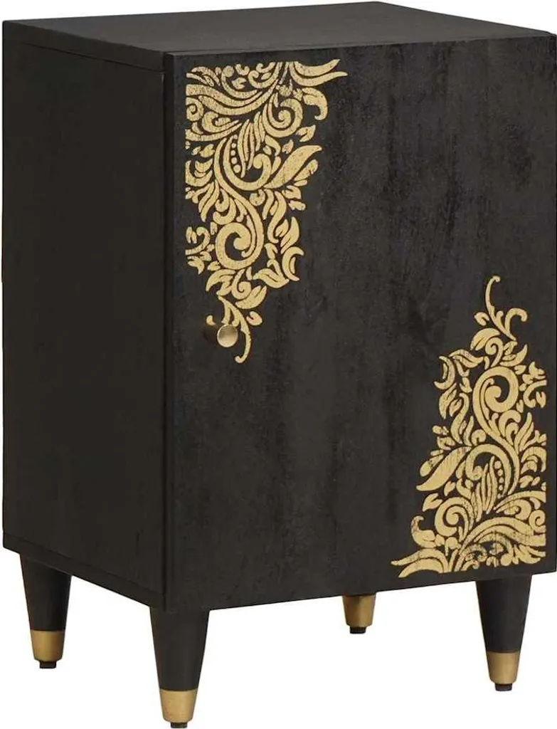 Mobile Bagno in Vero Legno di Mango Nero SYFAX 38x33x58 cm