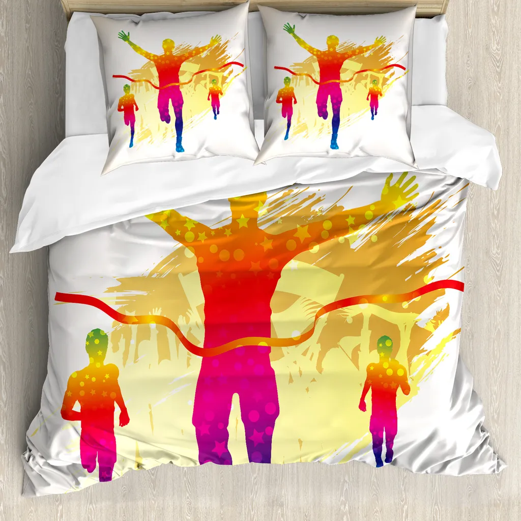 Copripiumino ABAKUHAUS Grunge Silhouette Gewinner Mann 3 Pezzi
