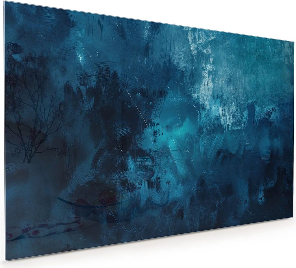 Küchenrückwand Spritzschutz Glas mit Motiv Abstrakte Blautöne 40 x 40 cm